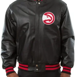 Atlanta Hawks Leather Varsity Jacket