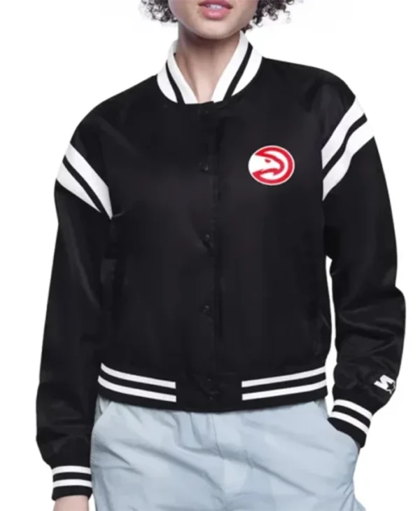 Atlanta Hawks Logo varsity Jacket