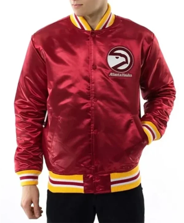 Atlanta Hawks Throwback Varsity Red Jacket