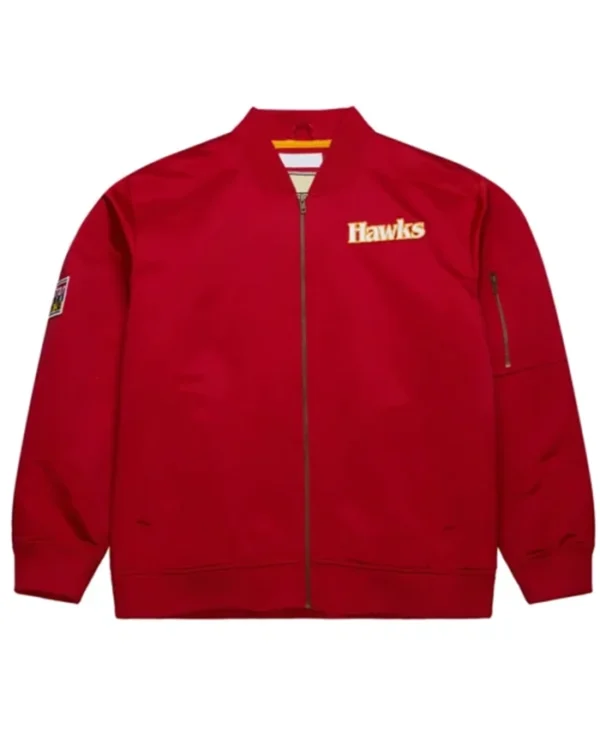 Atlanta Hawks Vintage Logo Red Bomber Jacket
