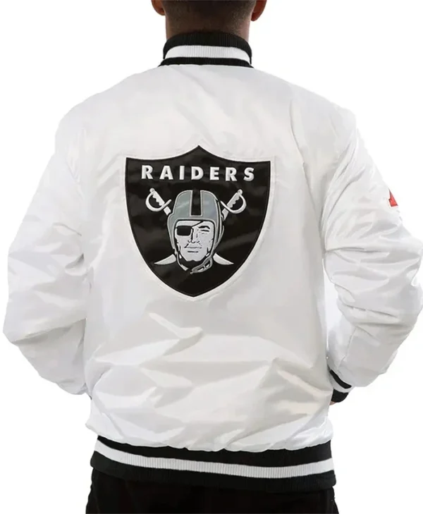 Las Vegas Raiders White Varsity Stylish Jacket - Image 2