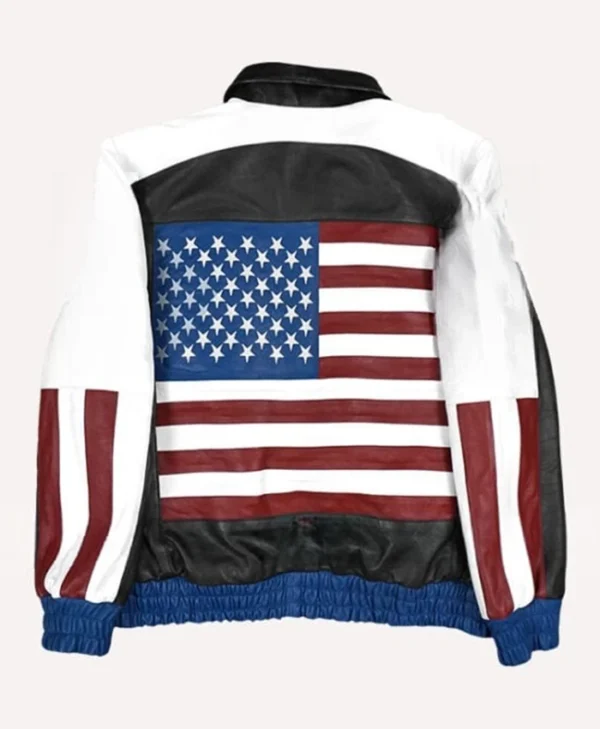 American Flag Usa Leather bomber Jacket - Image 2