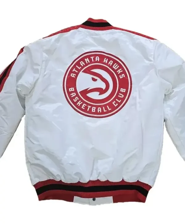 Buy Now Atlanta Hawks Classic Full-Snap White Varsity Jacket For Unisex
