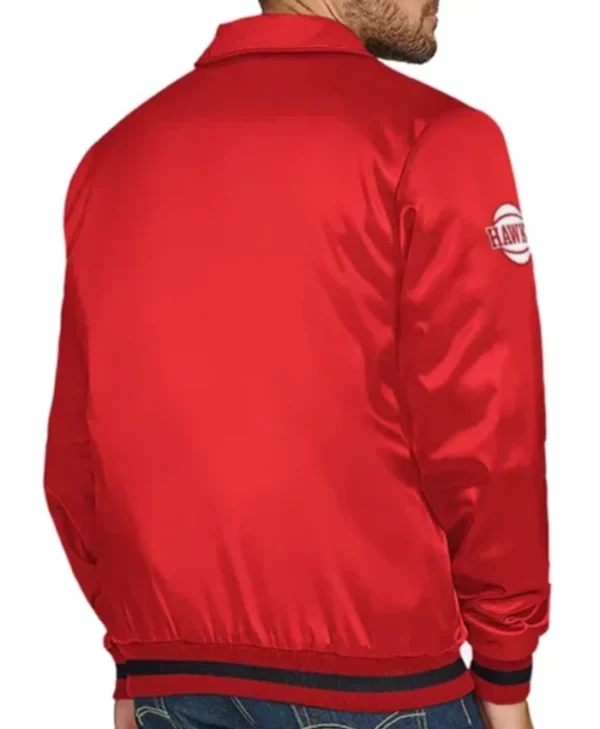 Buy Now Atlanta Hawks Stitch Applique Varsity Jacket For Unisex