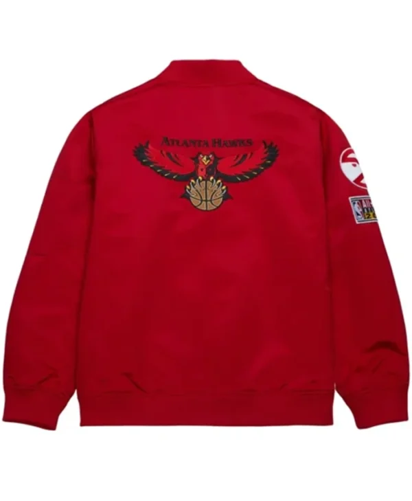 Buy Now Atlanta Hawks Vintage Logo Red Bomber Jacket for Unisex