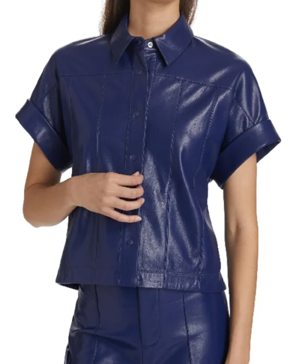 E! News 2025 Kristen  Leather Shirt - Image 2