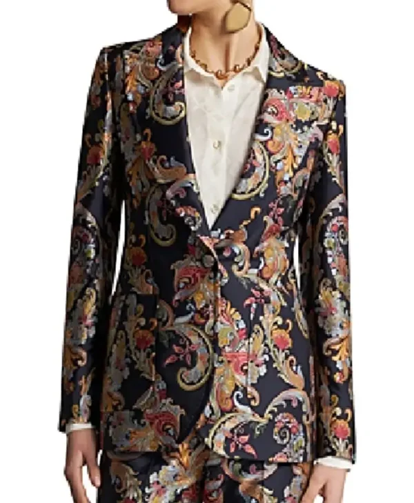 Elsbeth S02 Carrie Preston Paisley Jacquard  Blazer - Image 3