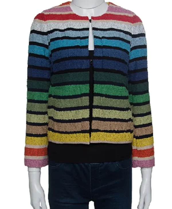 Buy Now Elsbeth S02 Carrie Preston Rainbow Striped Zip Jacket For Unisex2 (2)