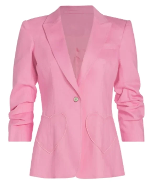 Buy Now Found S02 Lacey Quinn Pink Heart Embroidered Coat For Unisex
