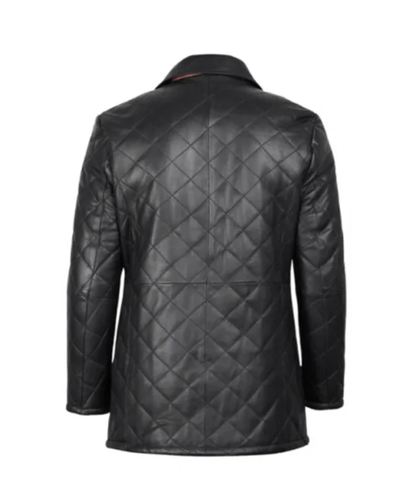  Buy Now Men’s Quilted Leather Car With Brown Detailing Coat For Unisex