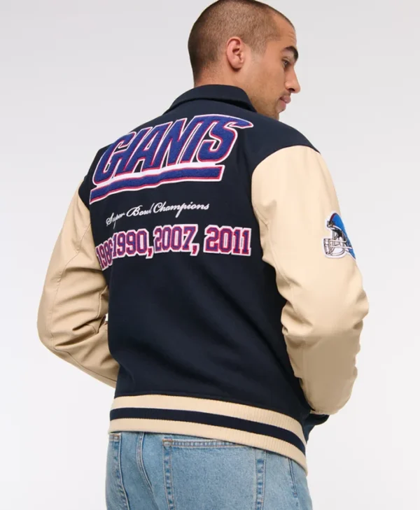 Buy Now New York Giants Navy Varsity Jacket For Unisex