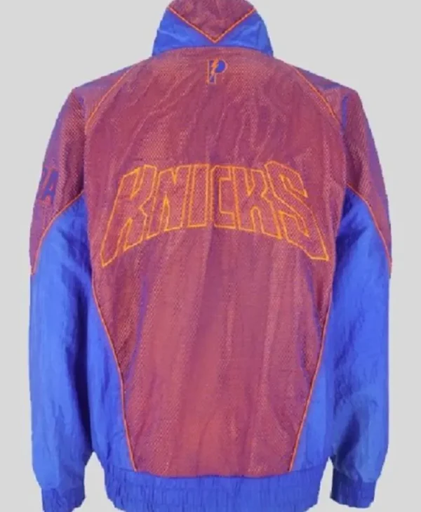  Buy Now Nick Jonas NBA Playoffs Blue and Red Zipper Jacket For Unise