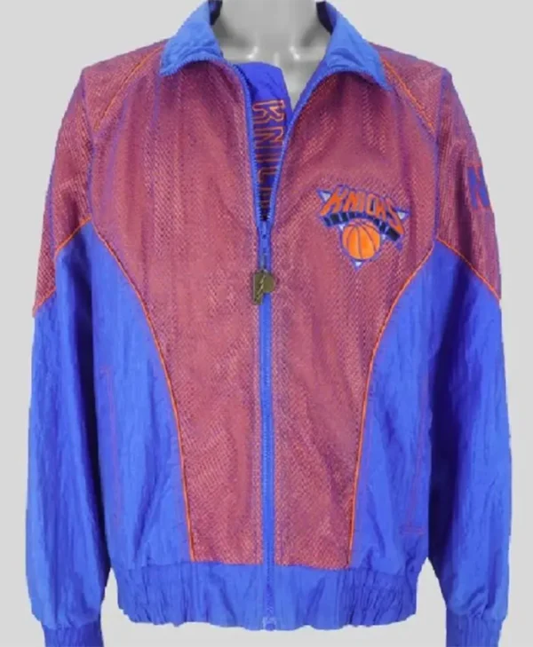 Nick Jonas NBA Playoffs Blue and Red Zipper Jacket - Image 2