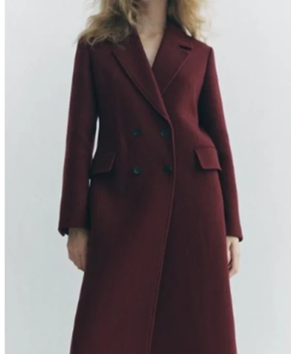Buy Now Small Achievable Goals S01 Jennifer Burgundy Wool Coat For Unisex