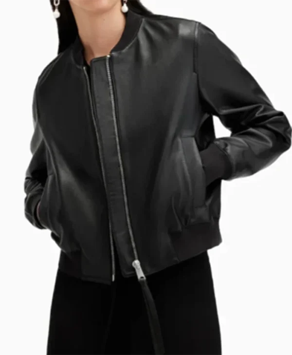 The Cleaning Lady S04 Martha Millan Black Stylish Bomber Jacket - Image 2