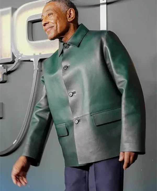 Buy Now The Electric State 2025 Giancarlo Esposito Green Leather Varsity Jacket For Unisex