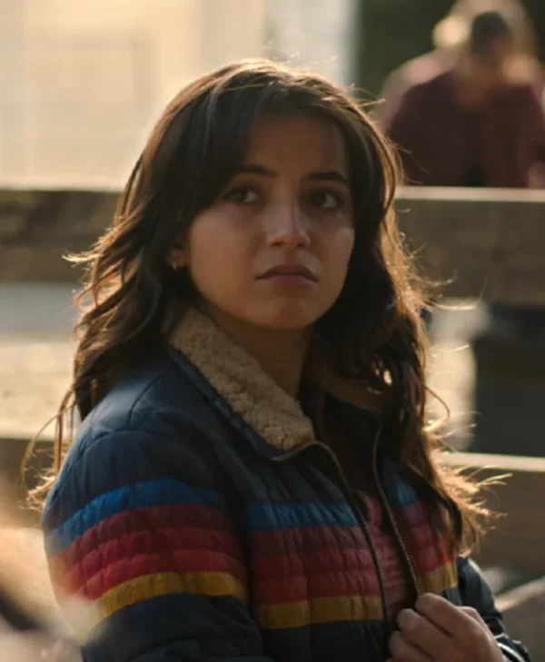 The Last Of Us S02 Isabela Merced Rainbow colour Stripe Jacket - Image 2