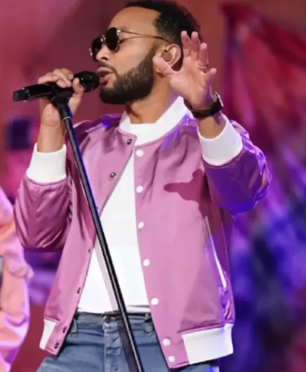Buy Now The Voice S27 John Finale Pink Varsity Jacket For Unisex