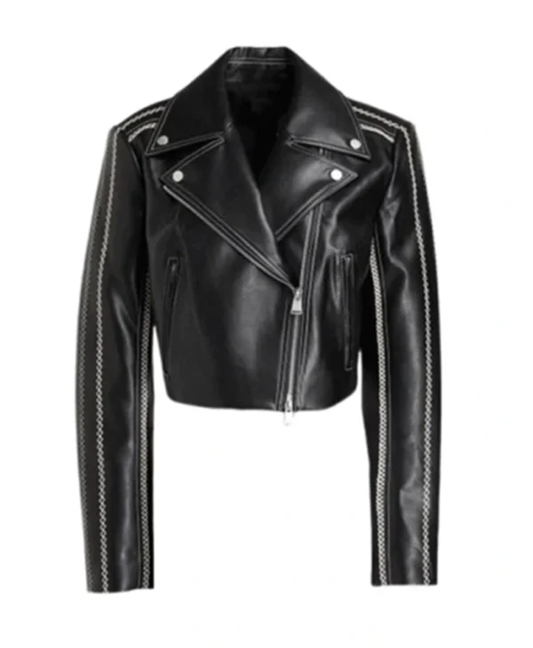 The Young And The Restless Abby Newman Black Biker Bomber Jacket - Image 2