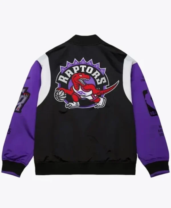 Toronto Raptors Team  Black And Purple Varsity Jacket - Image 2