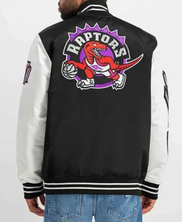 Buy Now Toronto Raptors Team Black And White Varsity Jacket For Unisex