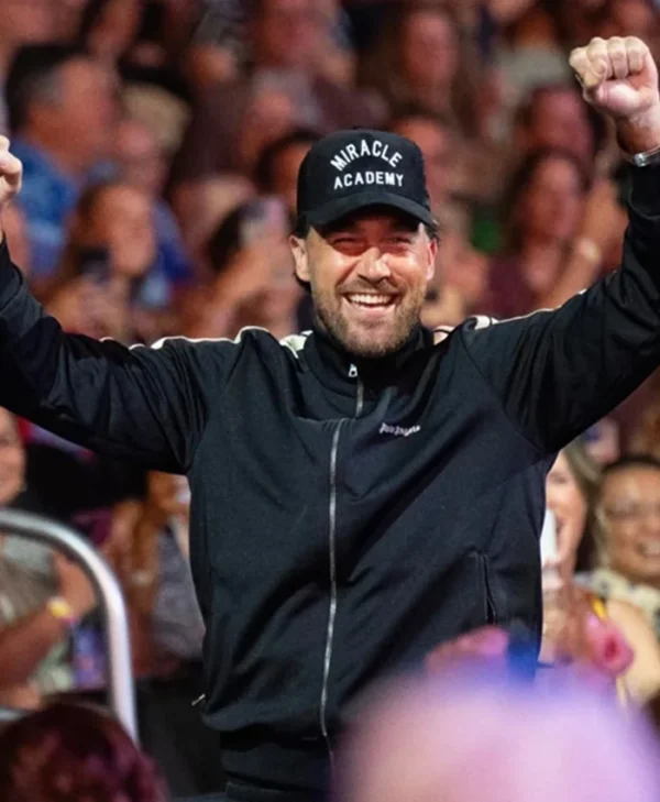 Travis Kelce 2025 Big Slick Weekend Black Track Bomber Jacket - Image 2