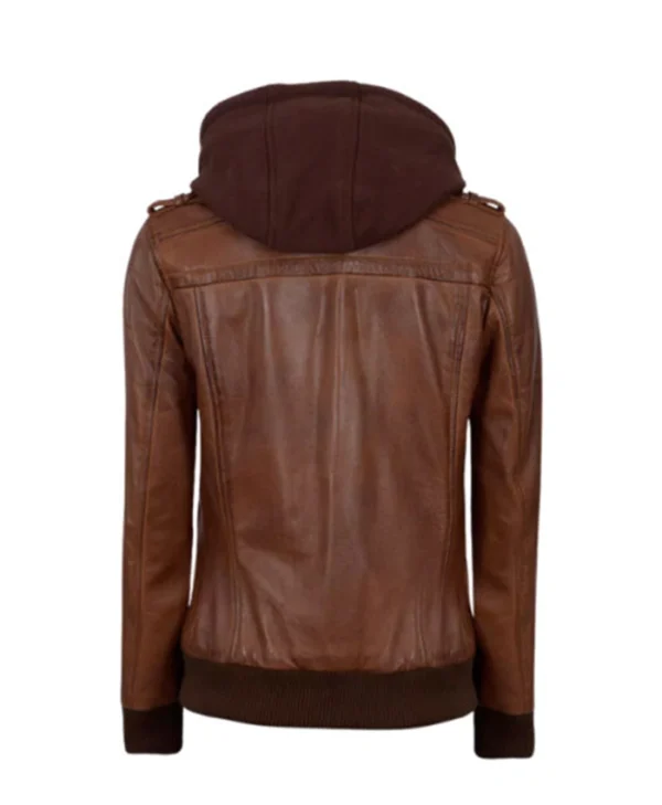 Womens With Removable Hood Bomber Jacket - Image 2