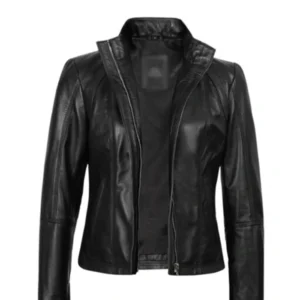 Cafe Racer Slim Fit Black Jacket