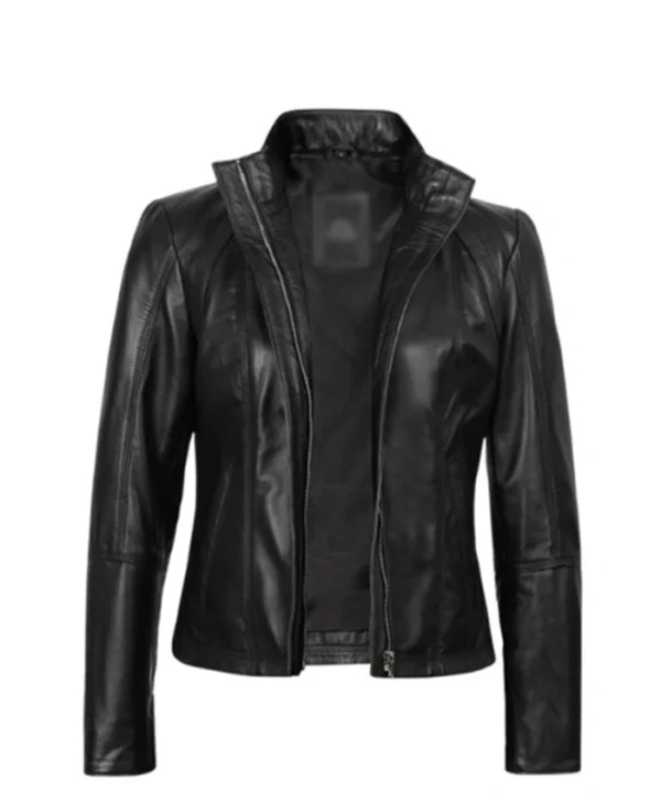 Cafe Racer Slim Fit Black Jacket