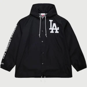 Dodgers Coaches Black Hooded Jacket