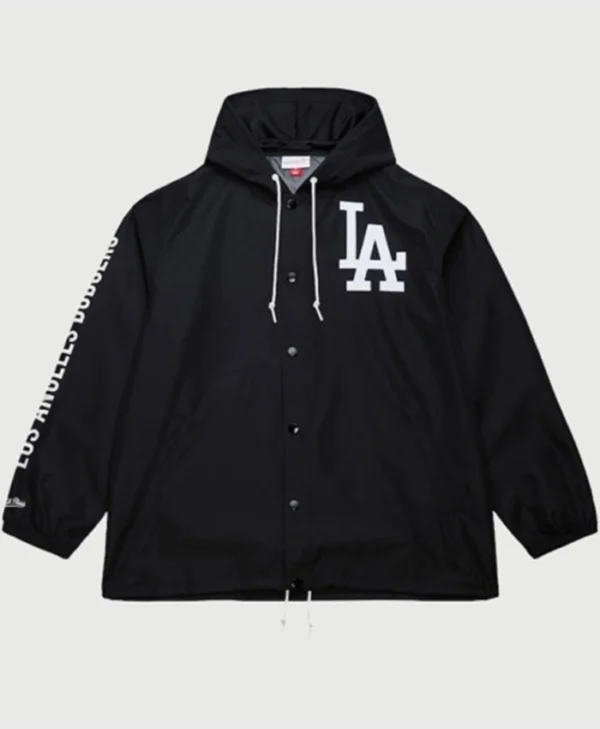 Dodgers Coaches Black Hooded Jacket