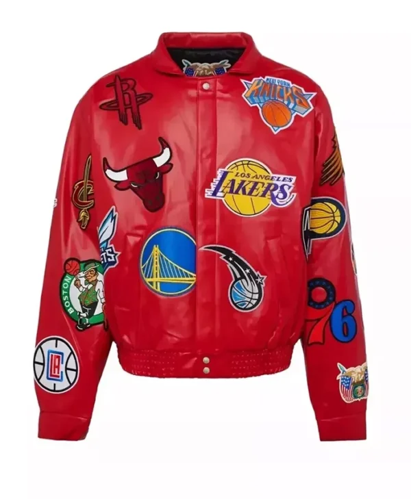 Jeff Hamilton X NBA Teams Logo Patch Red Jacket