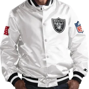 Las Vegas Raiders White Varsity Stylish Jacket