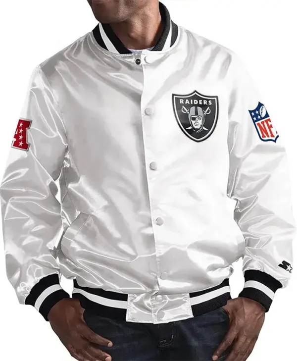 Las Vegas Raiders White Varsity Stylish Jacket
