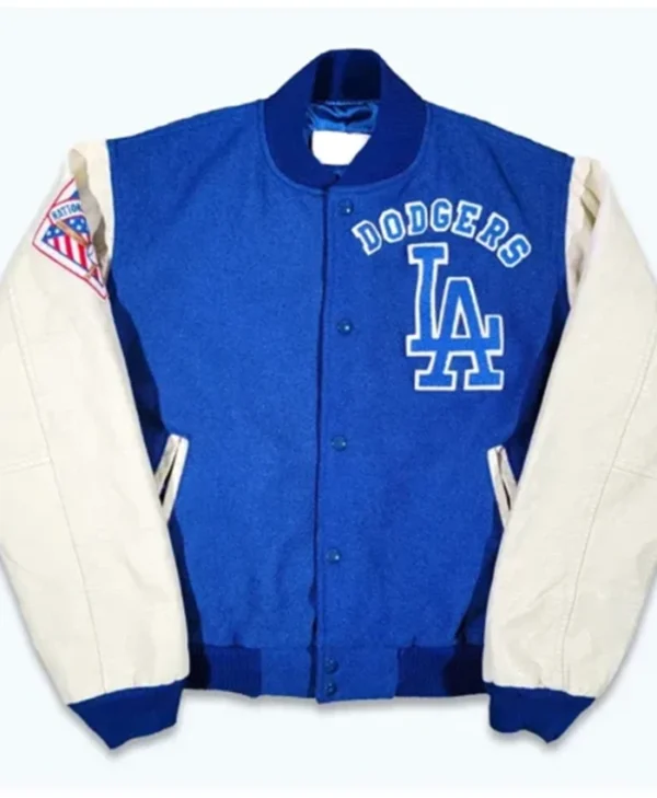 Los-Angeles-Dodgers-Blue-And-OFF-White-Varsity-Jacket