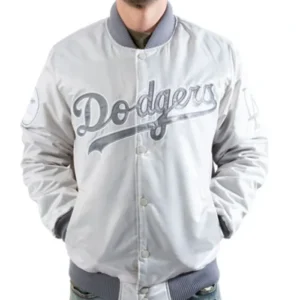 Los Angeles Dodgers Season Silver Varsity Jacket