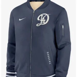 Los Angeles Navy Blue Dodgers City Connect Bomber Jacket