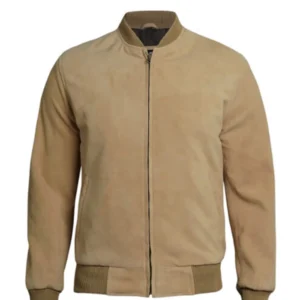 Mens Camel Brown Suede Jacket