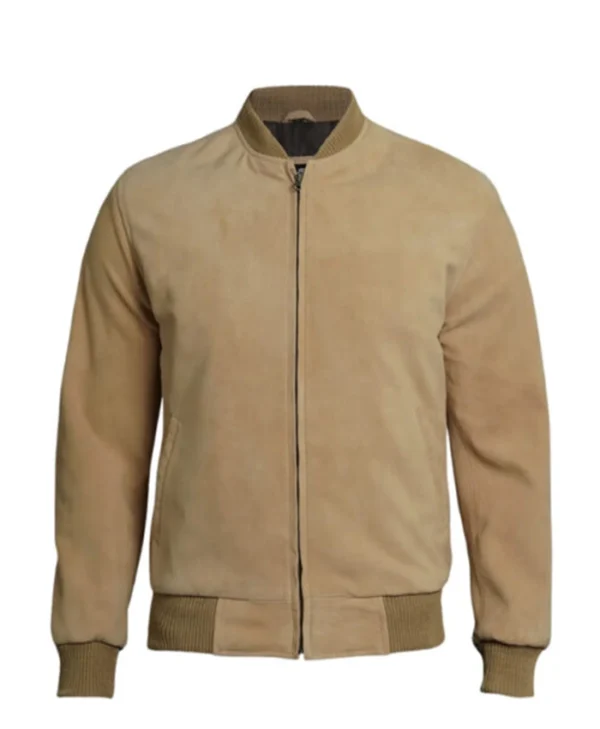 Mens Camel Brown Suede Jacket