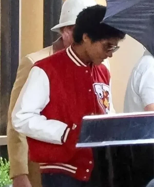 Michael 2025 Jaafar Jackson Red And White Jacket