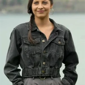 Million Dollar Secret S01 Cara Kies Black Denim Bomber Jacket