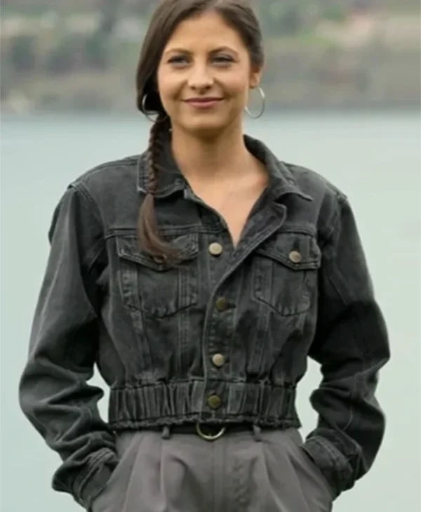 Million Dollar Secret S01 Cara Kies Black Denim Bomber Jacket