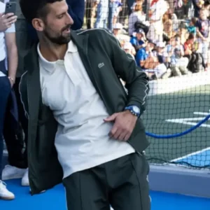 Novak Djokovic Opens Tennis Jacket