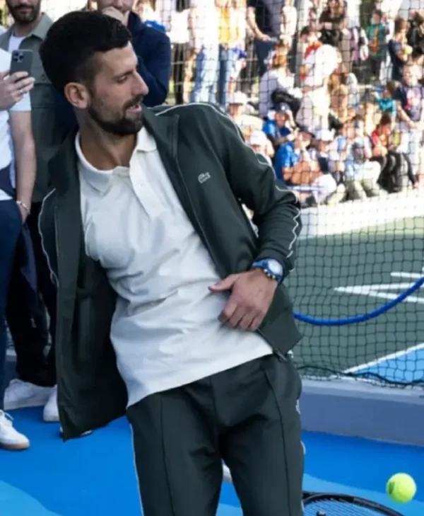 Novak Djokovic Opens Tennis Jacket