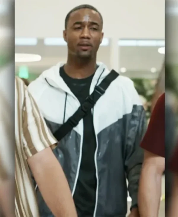 Pulse S01 Sam Elijah White And Grey Hooded Bomber Jacket