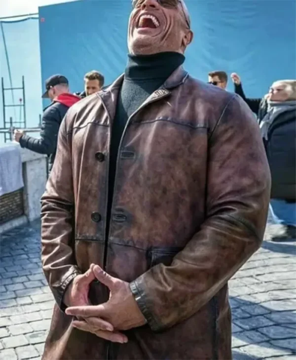 Red-Notice-Dwayne-Johnson-Brown-Leather-Coat
