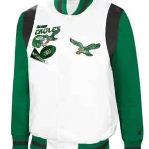 The All-american Retro Philadelphia Eagles White kelly Jacket