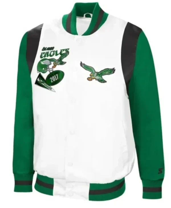 The All-american Retro Philadelphia Eagles White kelly Jacket