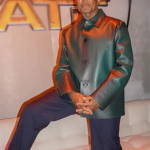The Electric State 2025 Giancarlo Esposito Green Leather Varsity Jacket