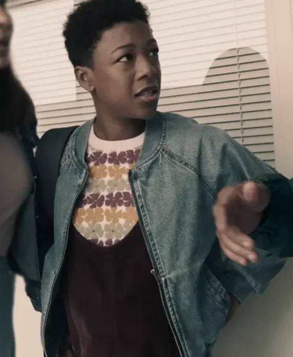 The Handmaid’s Tale S06 Moira Strand Blue Stylish Bomber Denim Jacket